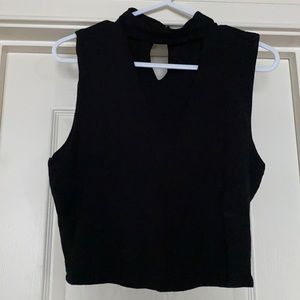 Cropped high neck tank